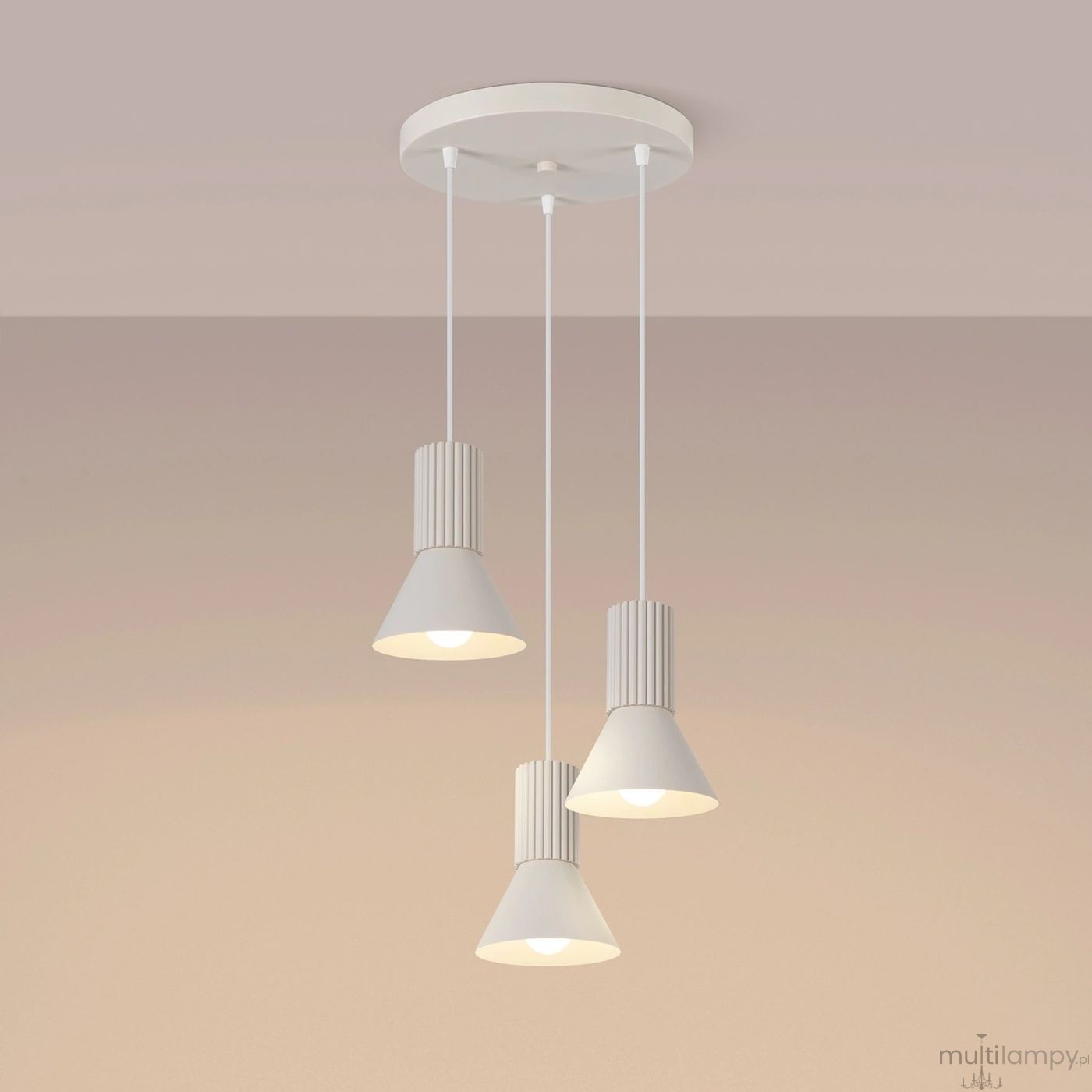 Estria lampa wisząca 3xE14 beżowa SL.1871
