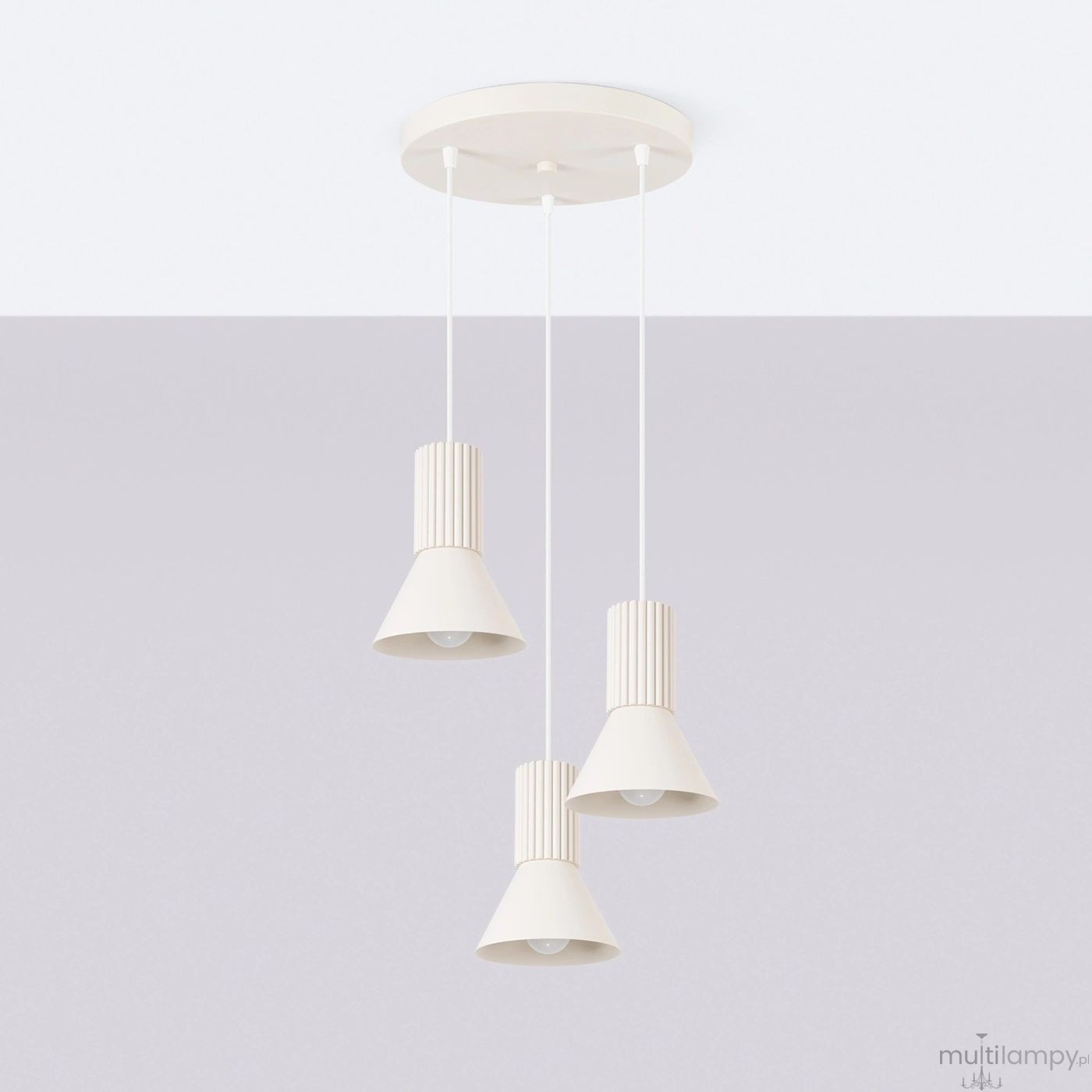 Estria lampa wisząca 3xE14 beżowa SL.1871
