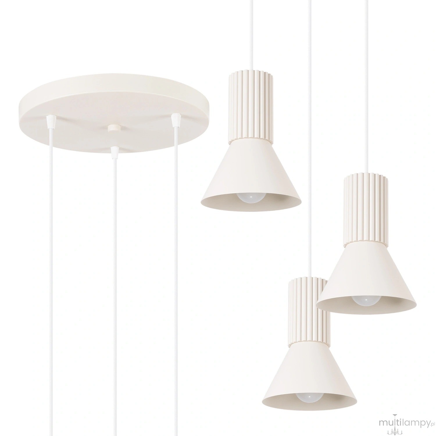 Estria lampa wisząca 3xE14 beżowa SL.1871