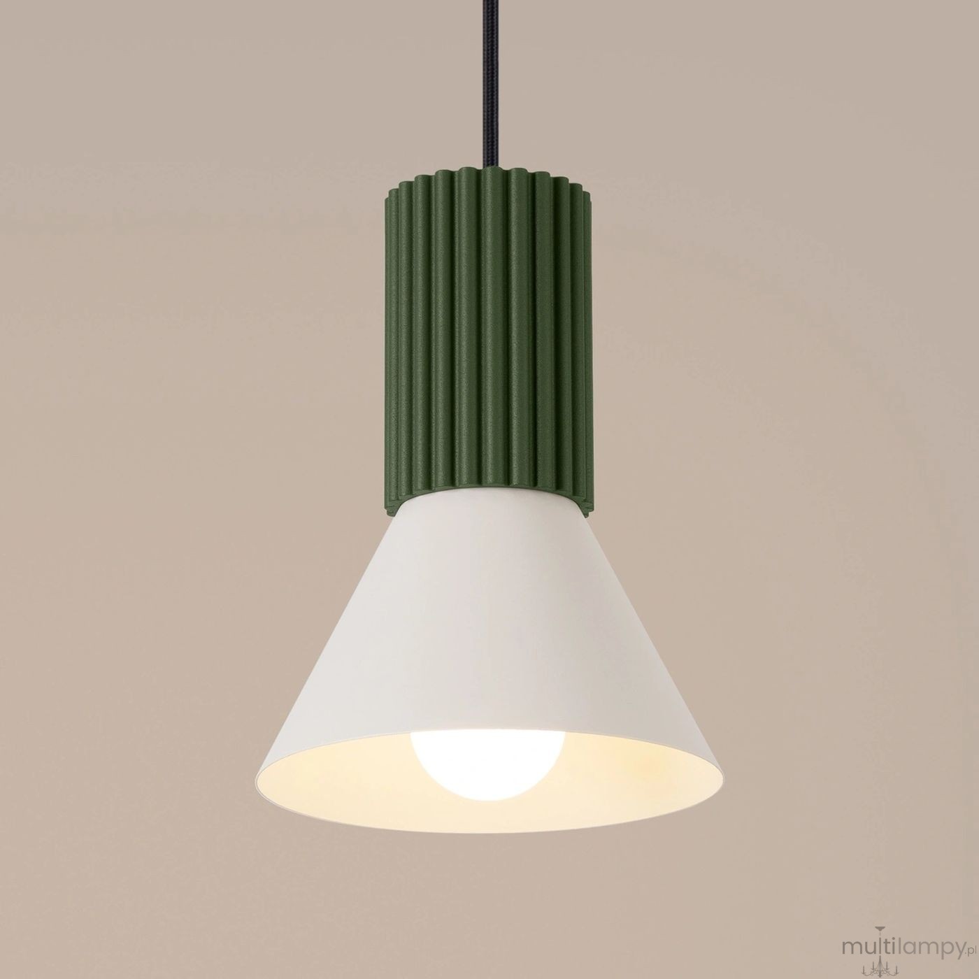 Estria lampa wisząca E14 zielona oliwka beżowy SL.1872