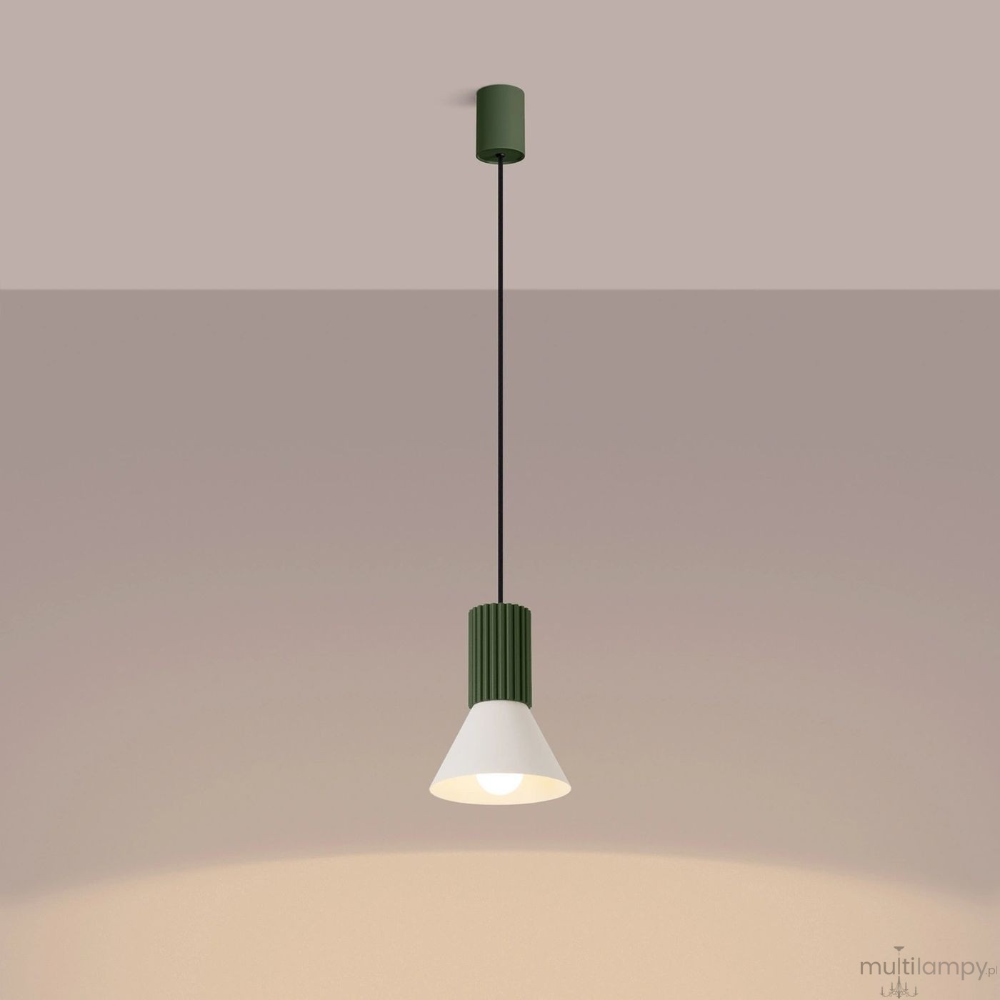 Estria lampa wisząca E14 zielona oliwka beżowy SL.1872