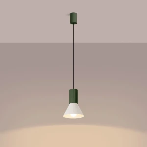 Estria lampa wisząca E14 zielona oliwka beżowy SL.1872