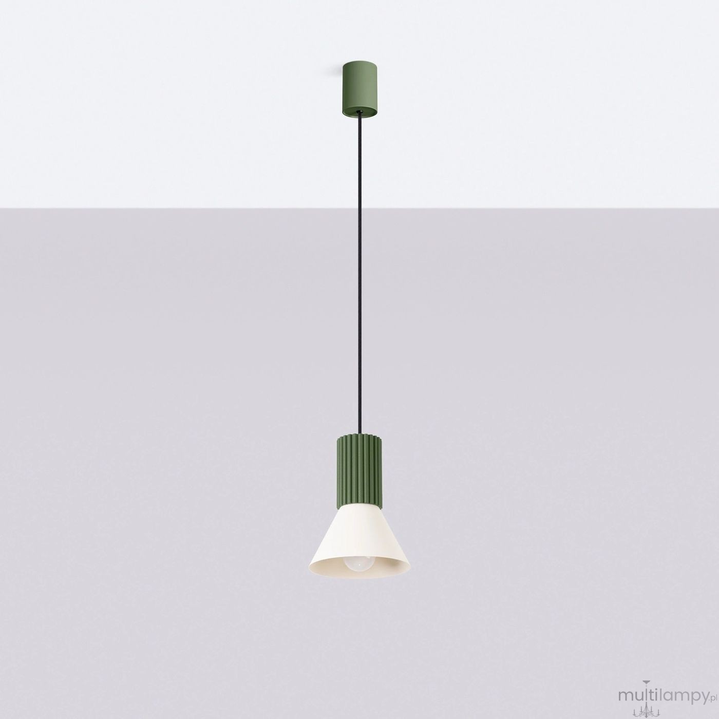 Estria lampa wisząca E14 zielona oliwka beżowy SL.1872