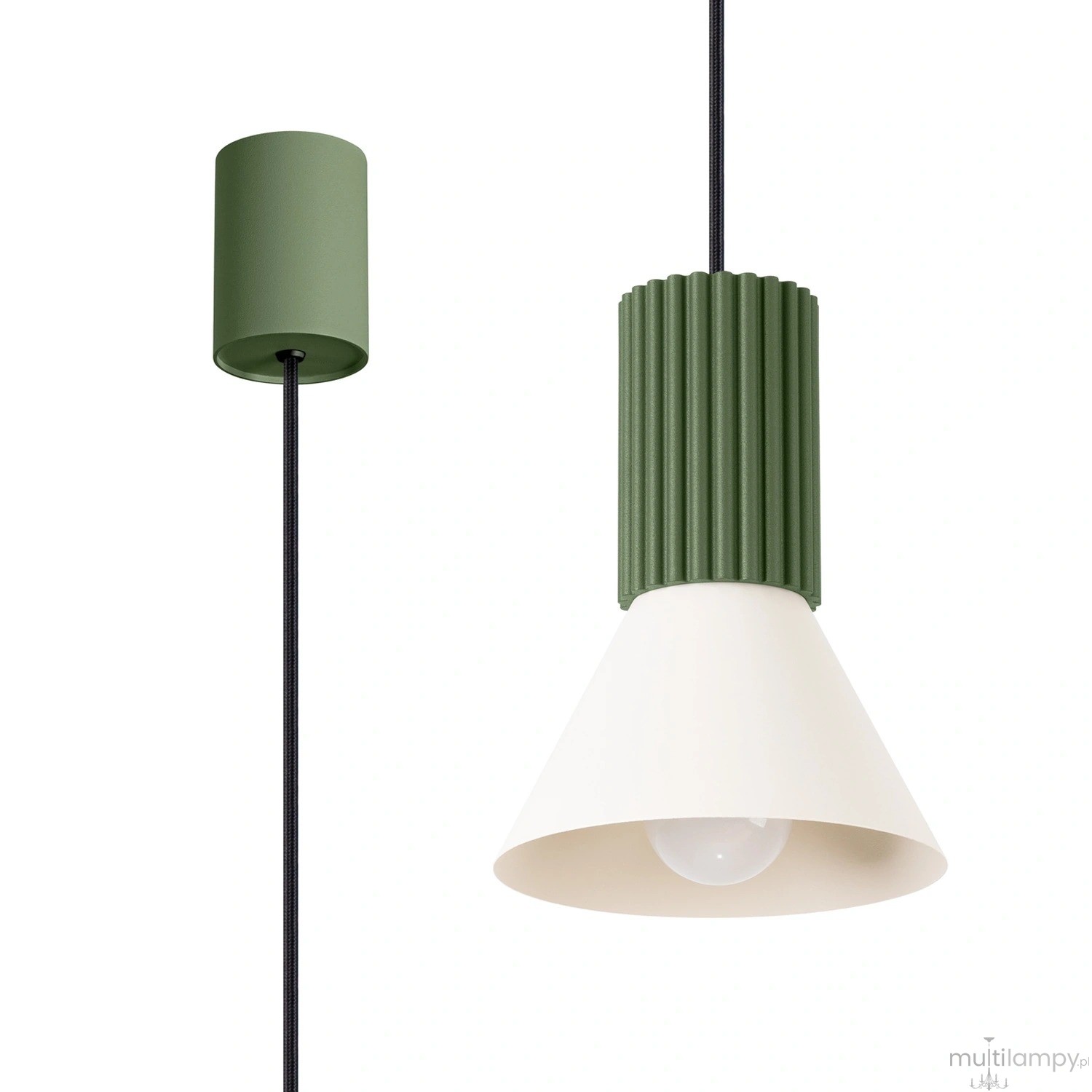 Estria lampa wisząca E14 zielona oliwka beżowy SL.1872