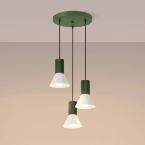 Estria lampa wisząca 3xE14 zielona oliwka beżowy SL.1873