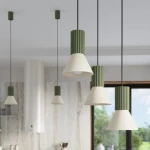 Estria lampa wisząca 3xE14 zielona oliwka beżowy SL.1873