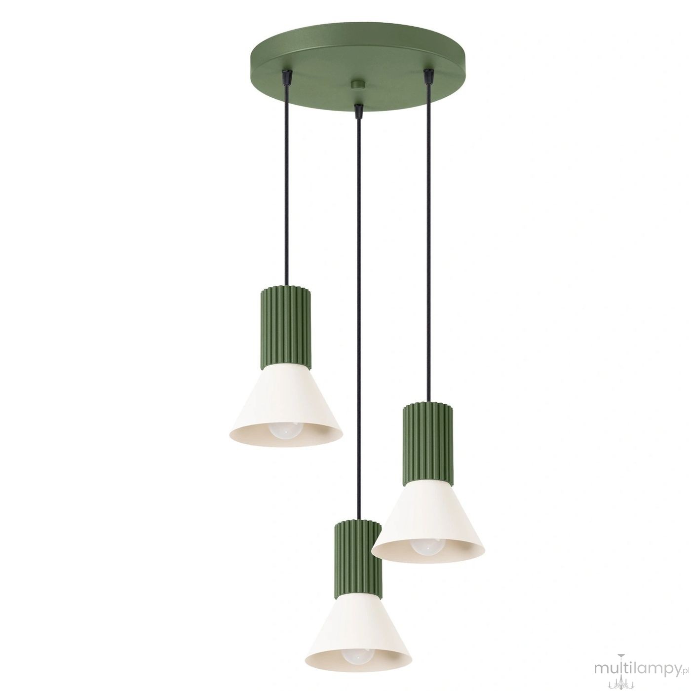 Estria lampa wisząca 3xE14 zielona oliwka beżowy SL.1873