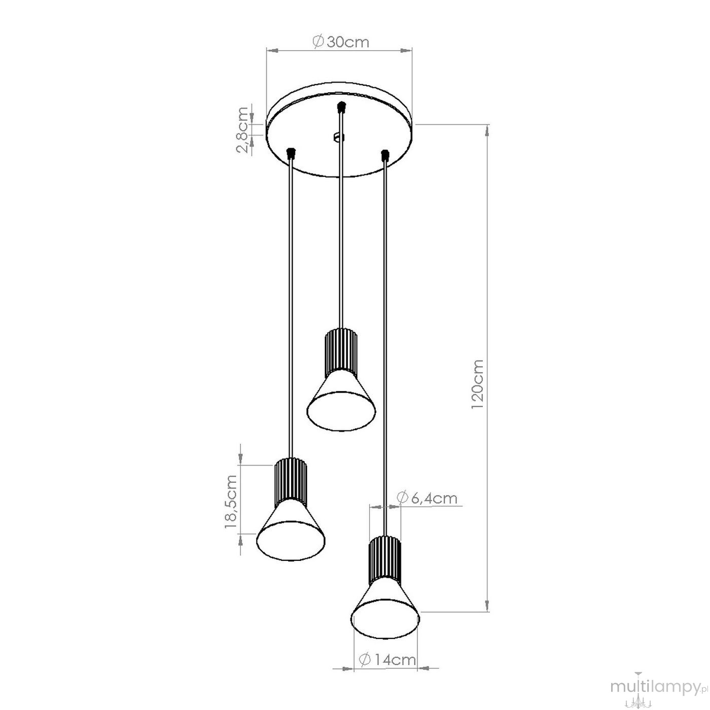 Estria lampa wisząca 3xE14 zielona oliwka beżowy SL.1873