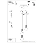 Estria lampa wisząca 3xE14 ultramaryna biały SL.1875