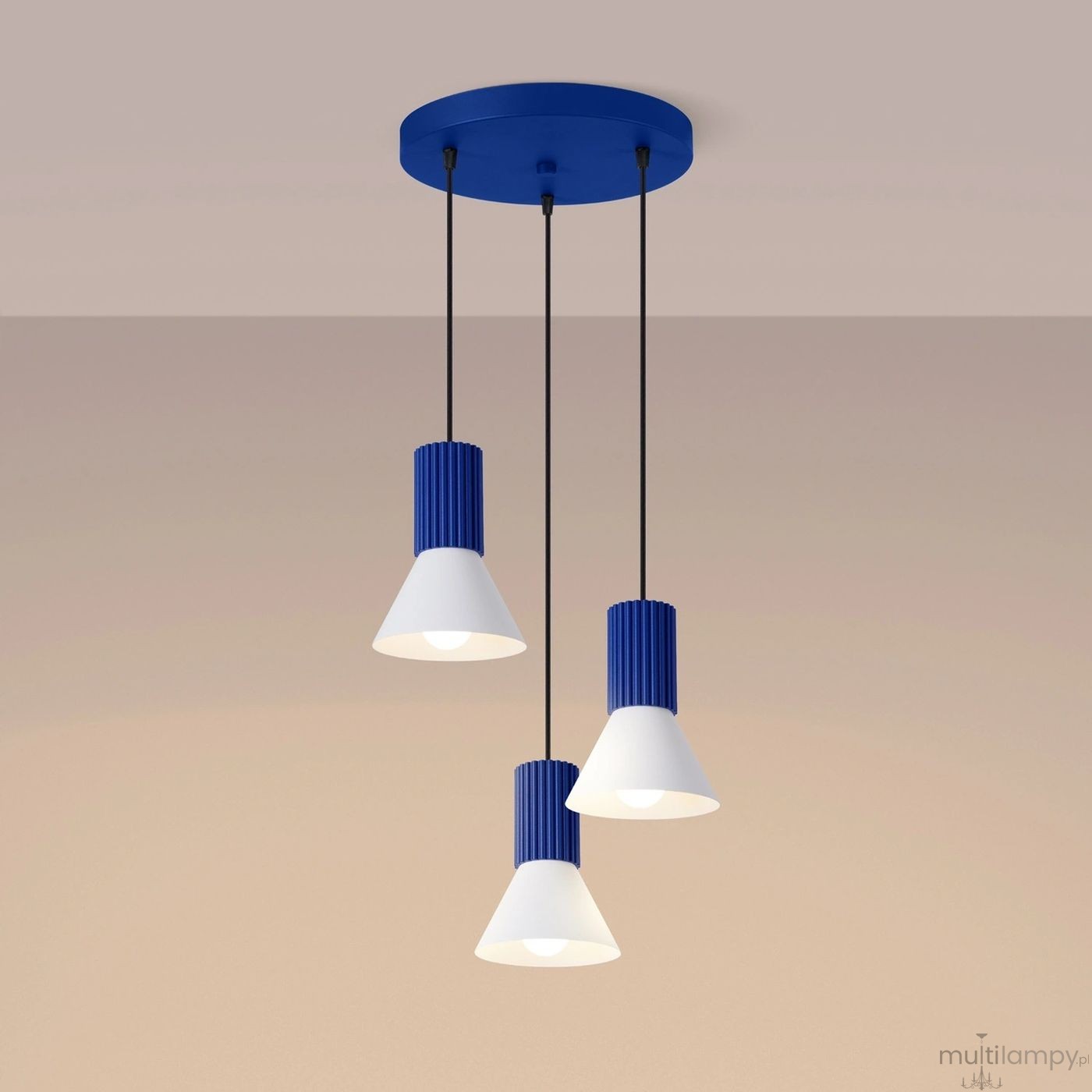 Estria lampa wisząca 3xE14 ultramaryna biały SL.1875