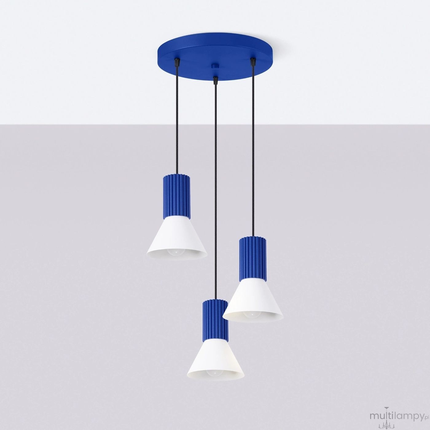 Estria lampa wisząca 3xE14 ultramaryna biały SL.1875