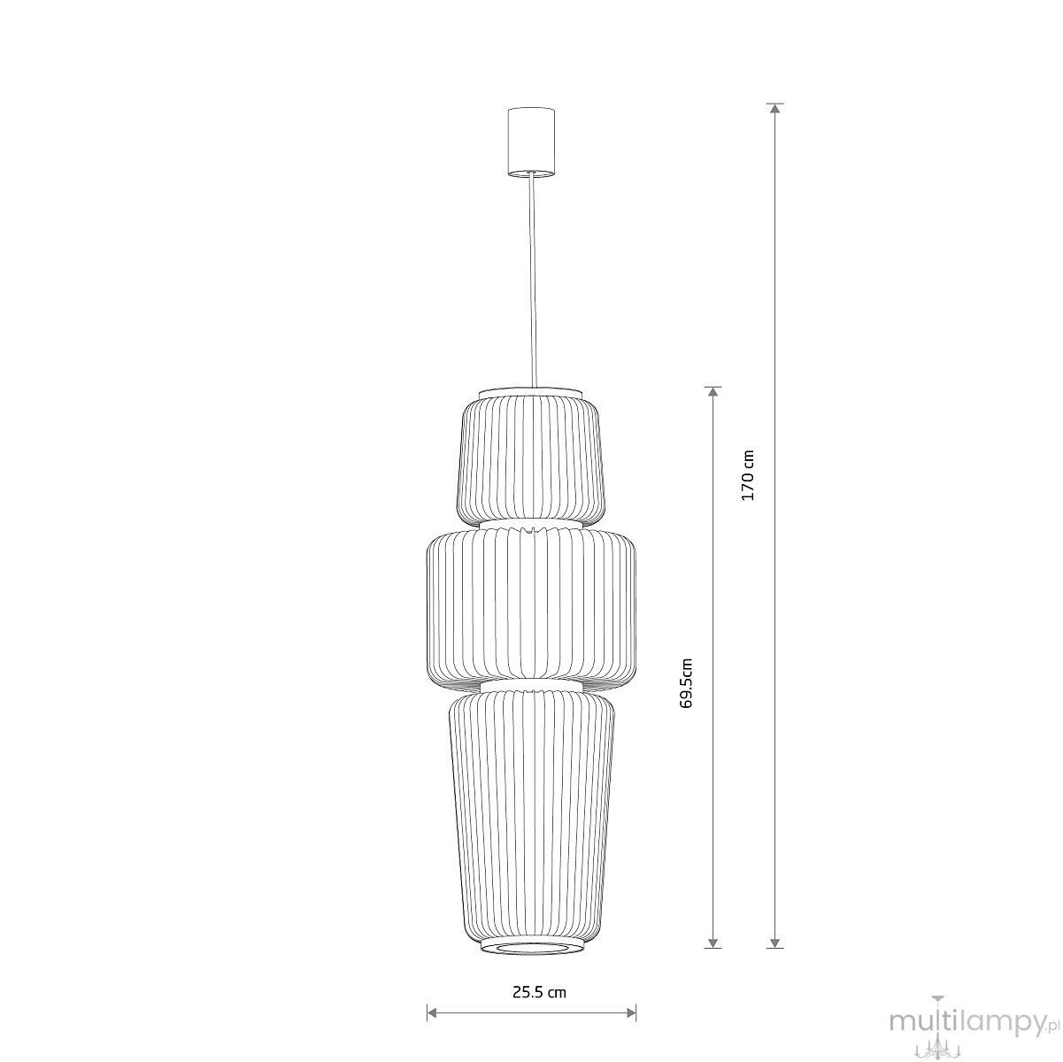 Nome B lampa wisząca 1xGX53 grafitowa 12251