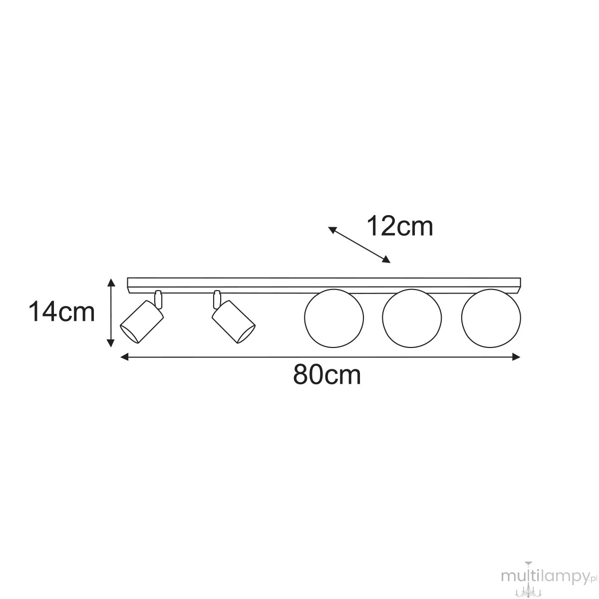 Nano lampa sufitowa 2xGU10 + 3xG9 kaszmirowa K-6031