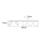 Nano lampa sufitowa 2xGU10 + 3xG9 kaszmirowa K-6031
