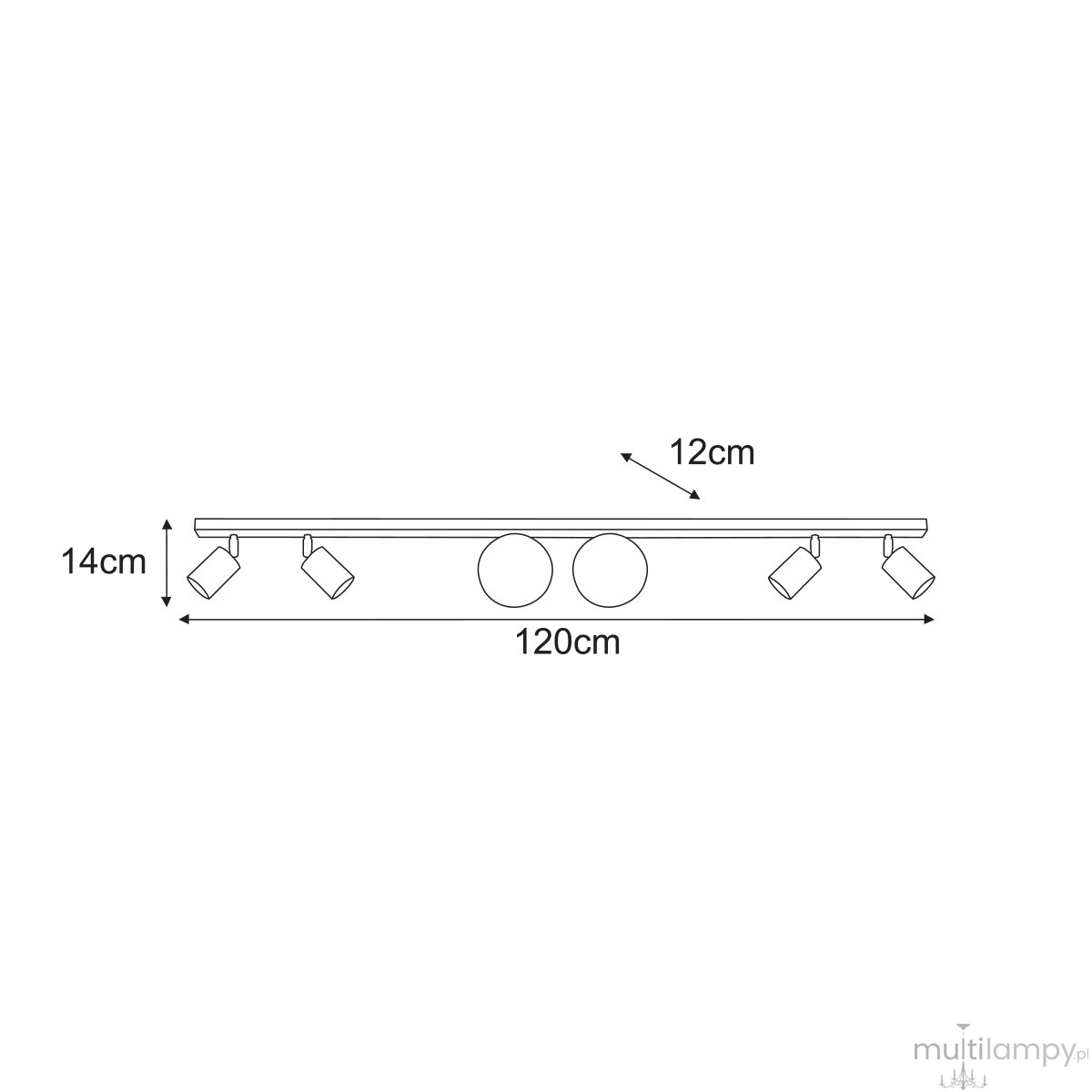 Nano lampa sufitowa 4xGU10 + 2xG9 kaszmirowa K-6032