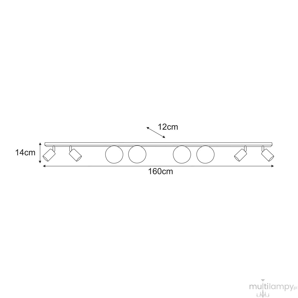 Nano lampa sufitowa 4xGU10 + 4xG9 kaszmirowa K-6033