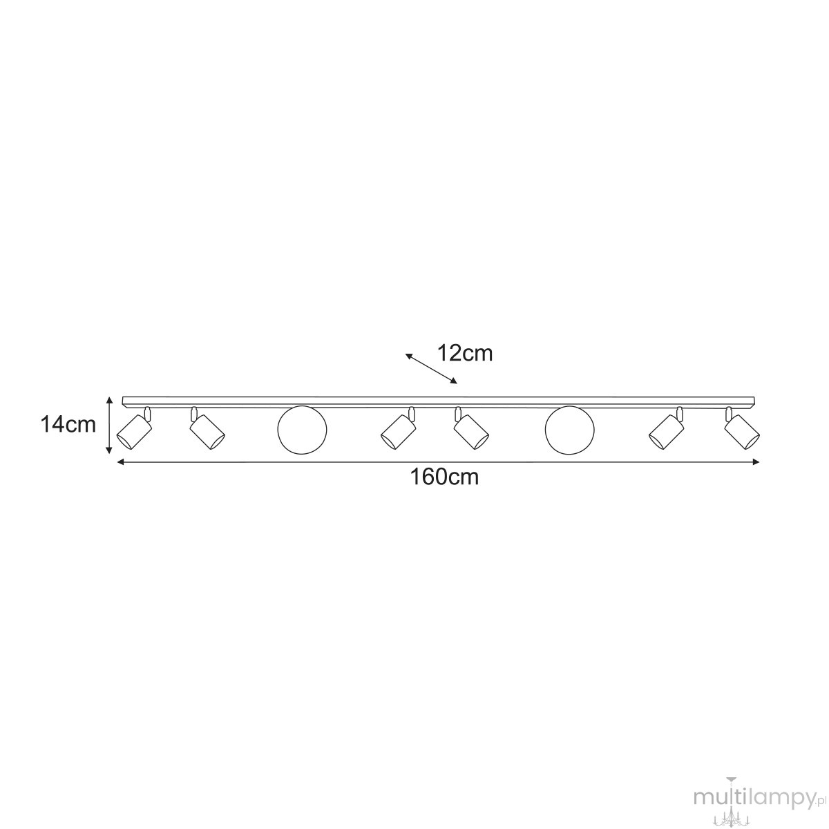 Nano lampa sufitowa 6xGU10 + 2xG9 kaszmirowa K-6034