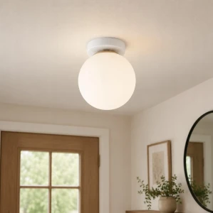 Bali lampa sufitowa E27 biała złota