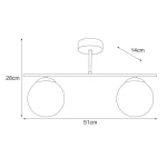 Raya lampa sufitowa 2xE14 kaszmir K-6041