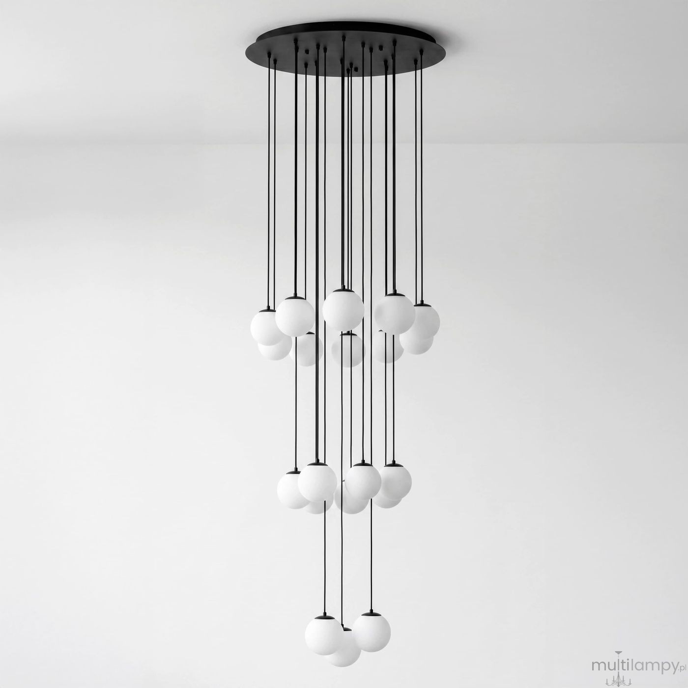 Lampa wisząca 20xE27 czarna KP-34