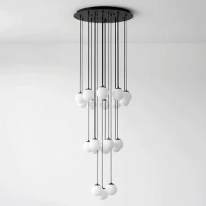 Lampa wisząca 20xE27 czarna KP-34