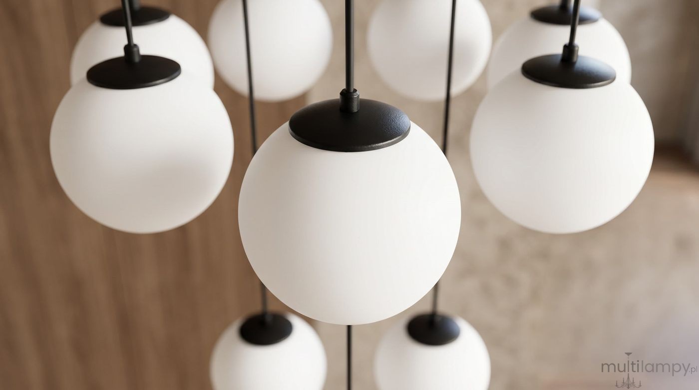 Lampa wisząca 20xE27 czarna KP-34