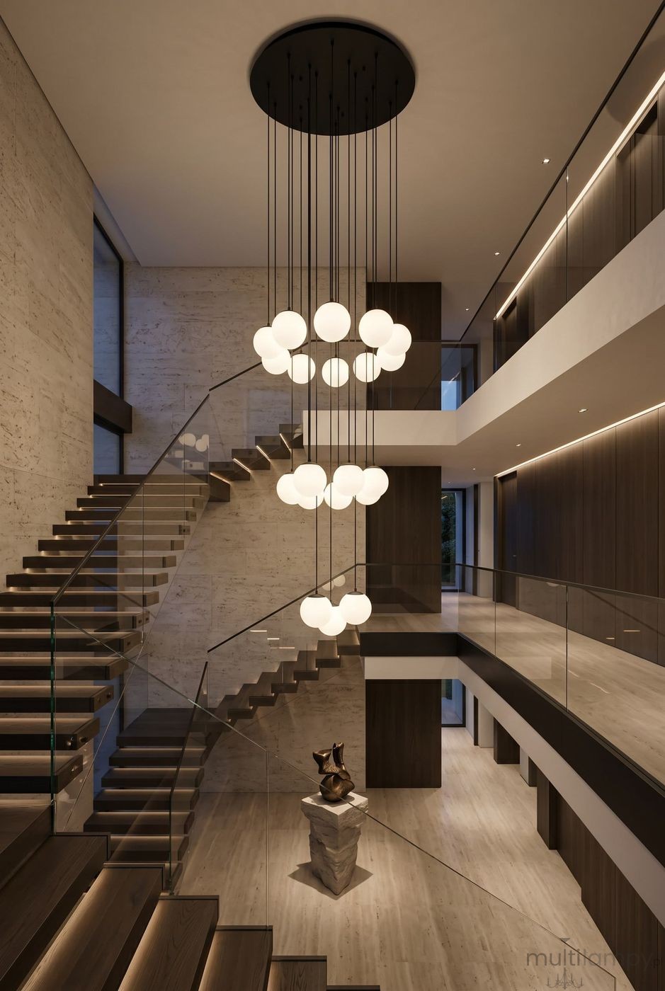 Lampa wisząca 20xE27 czarna KP-34