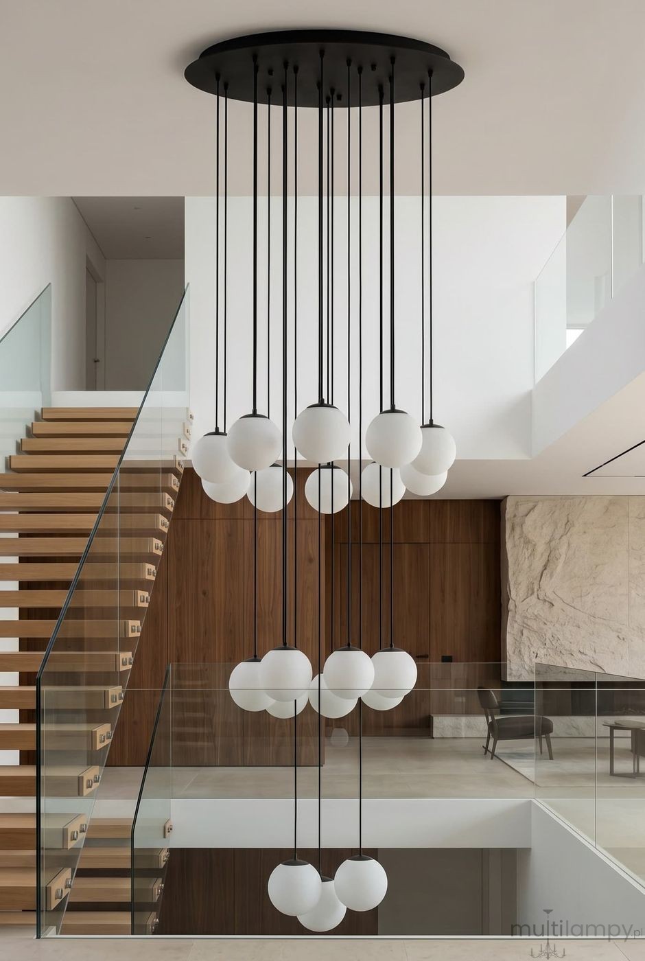 Lampa wisząca 20xE27 czarna KP-34