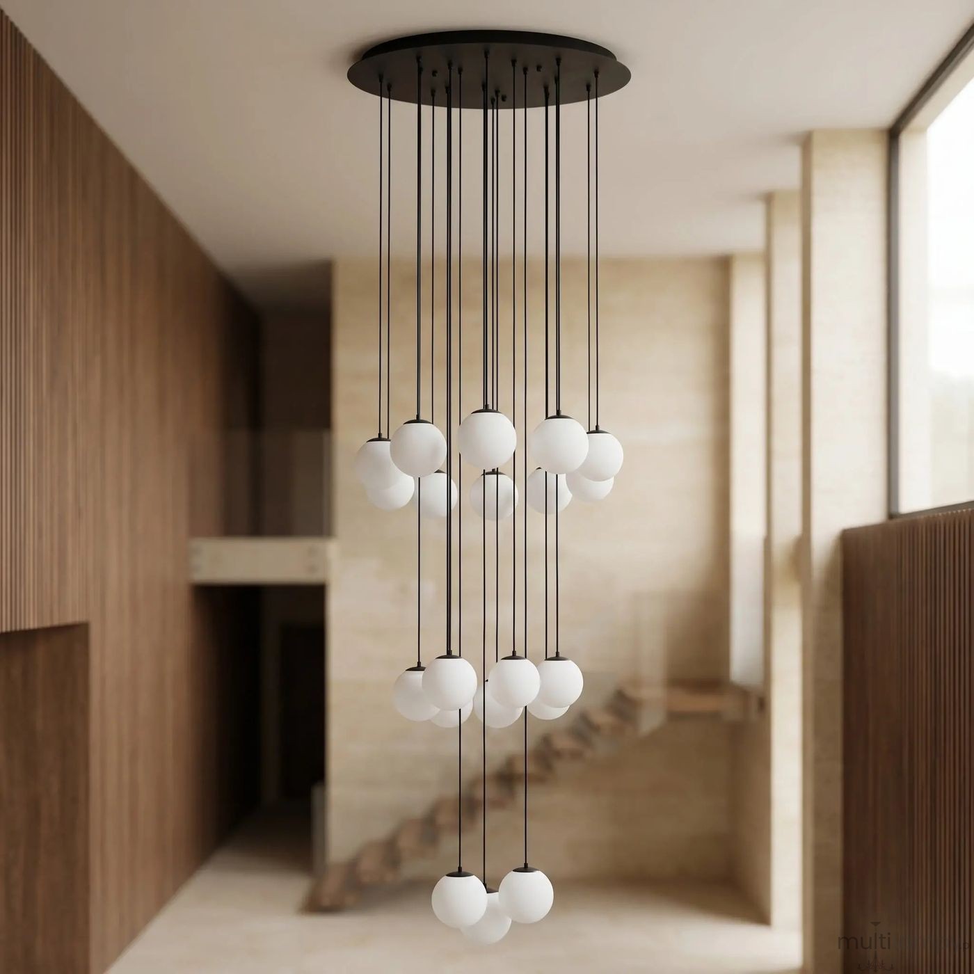Lampa wisząca 20xE27 czarna KP-34