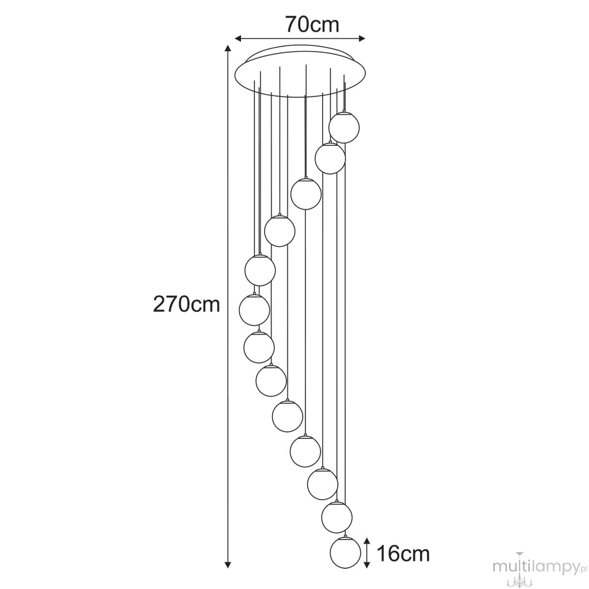 Lampa wisząca 13xE27 beżowa KP-35