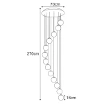 Lampa wisząca 13xE27 beżowa KP-35