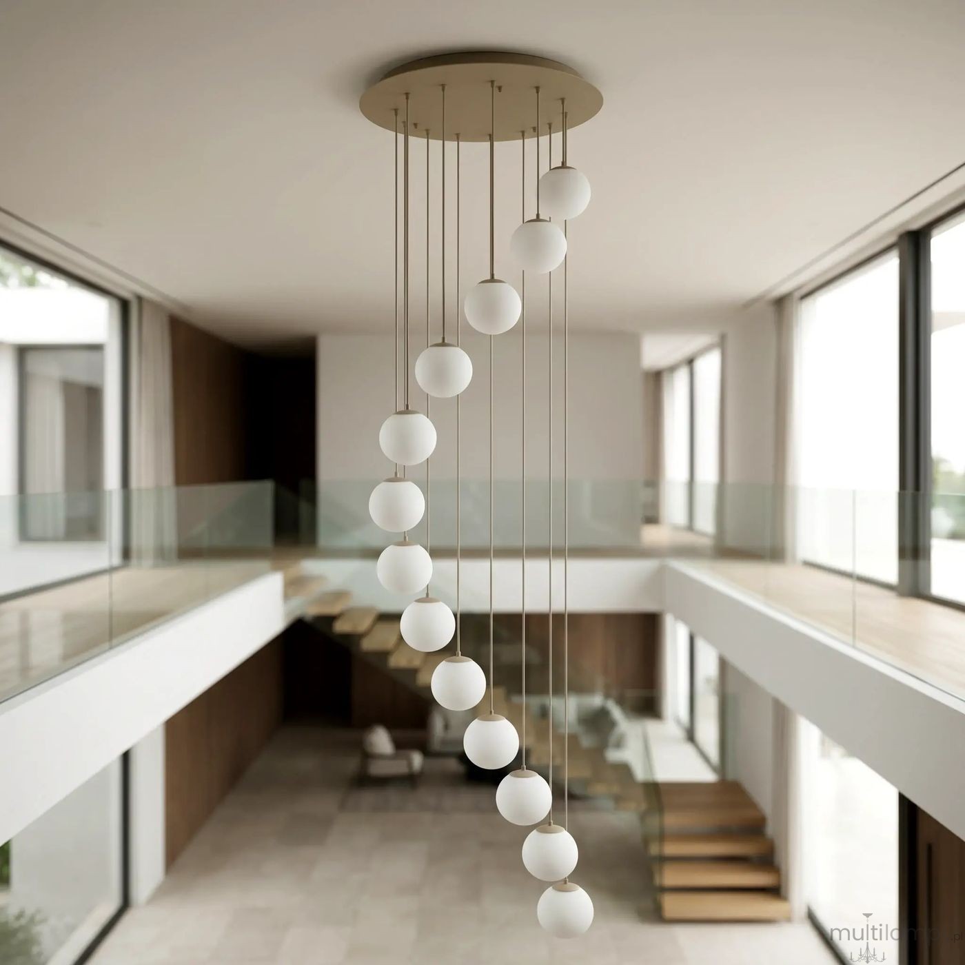 Lampa wisząca 13xE27 beżowa KP-35