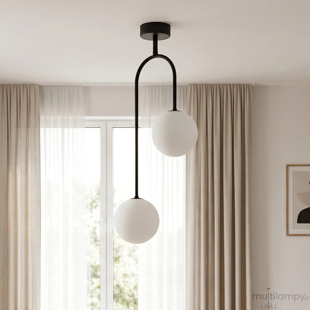 Sila lampa sufitowa 2xG9 czarna K-5990