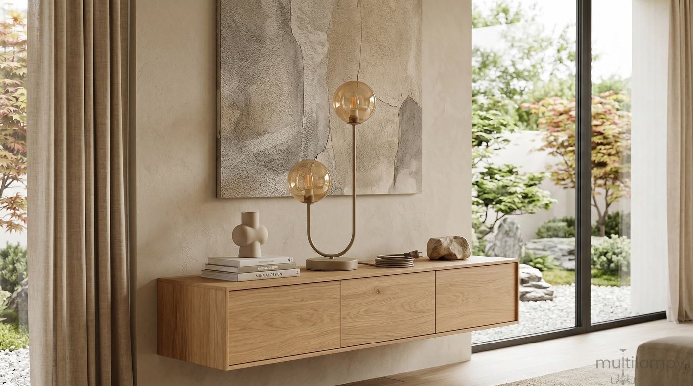 Spark lampka stołowa 2xG9 beżowa bursztynowy K-5997