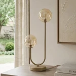 Spark lampka stołowa 2xG9 beżowa bursztynowy K-5997