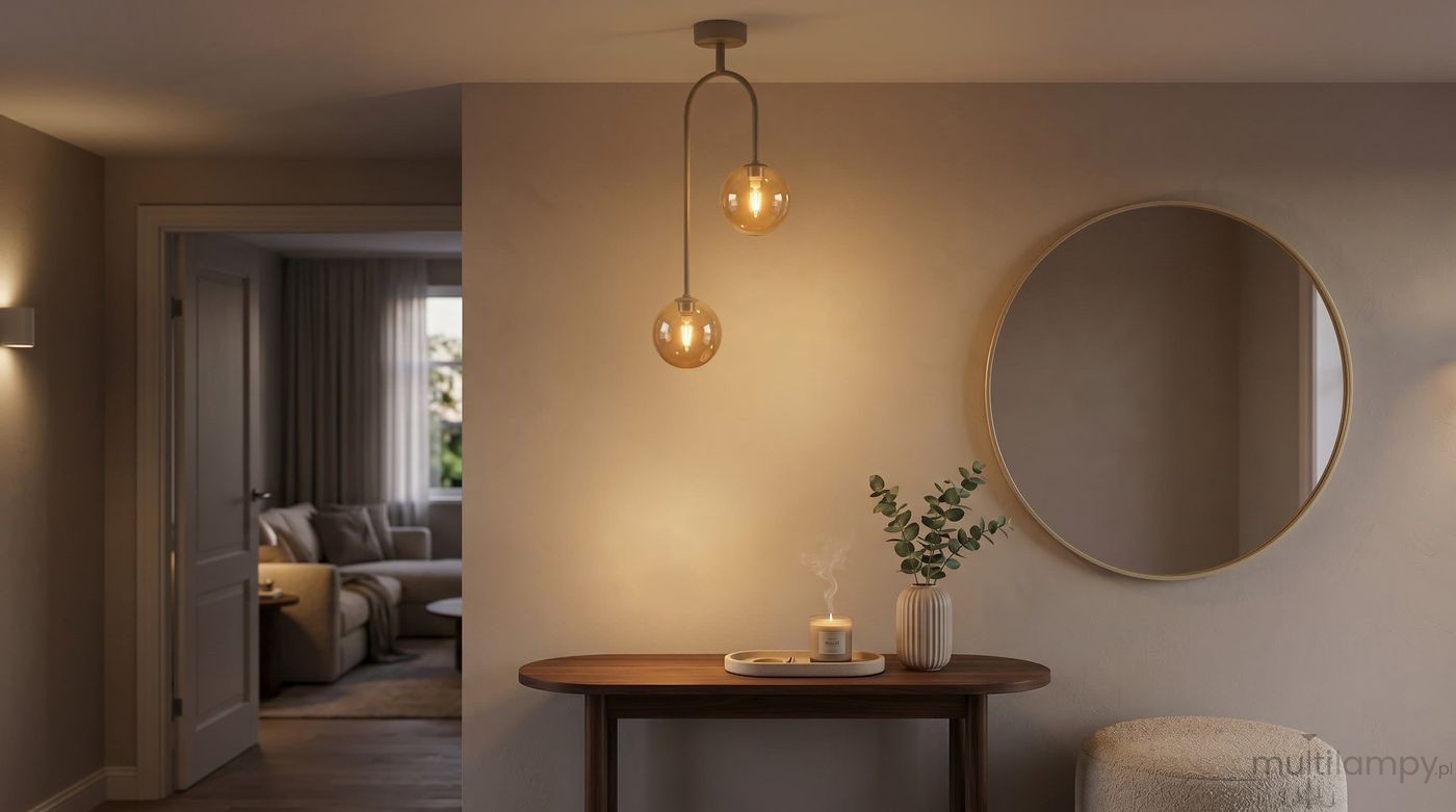 Spark lampa sufitowa 2xG9 beżowa bursztynowy K-5995