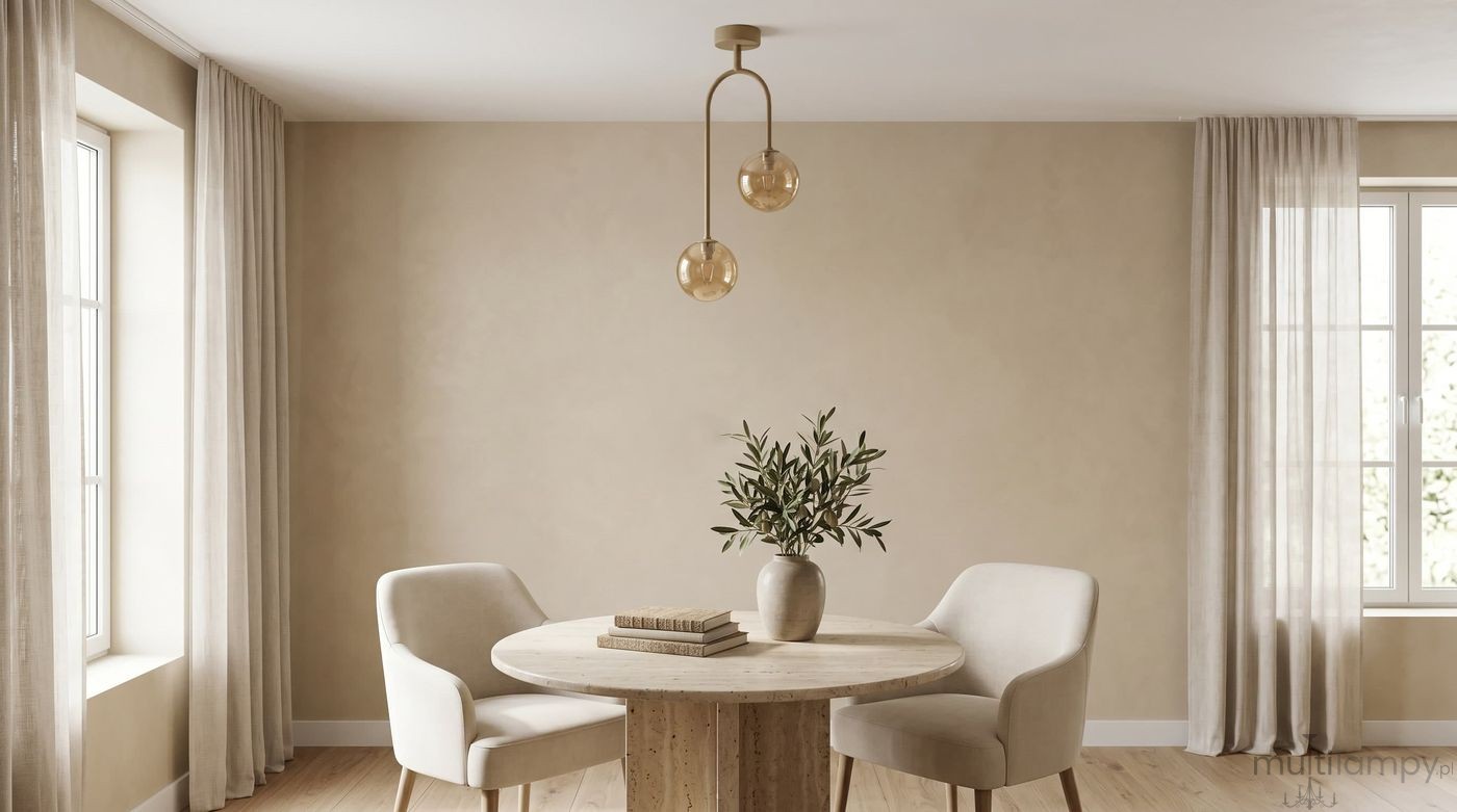 Spark lampa sufitowa 2xG9 beżowa bursztynowy K-5995