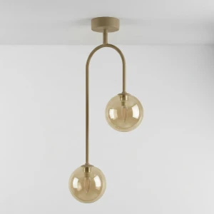 Spark lampa sufitowa 2xG9 beżowa bursztynowy K-5995