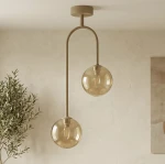 Spark lampa sufitowa 2xG9 beżowa bursztynowy K-5995