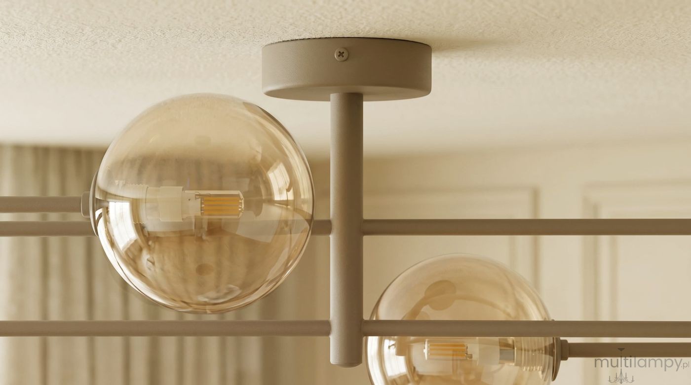 Spark lampa sufitowa 4xG9 beżowa bursztynowy K-5996