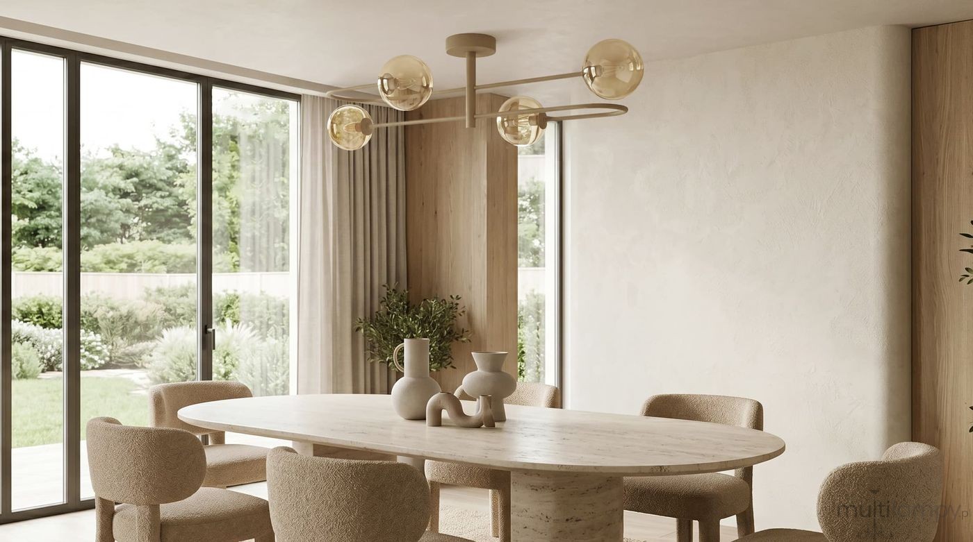 Spark lampa sufitowa 4xG9 beżowa bursztynowy K-5996