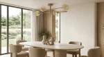 Spark lampa sufitowa 4xG9 beżowa bursztynowy K-5996
