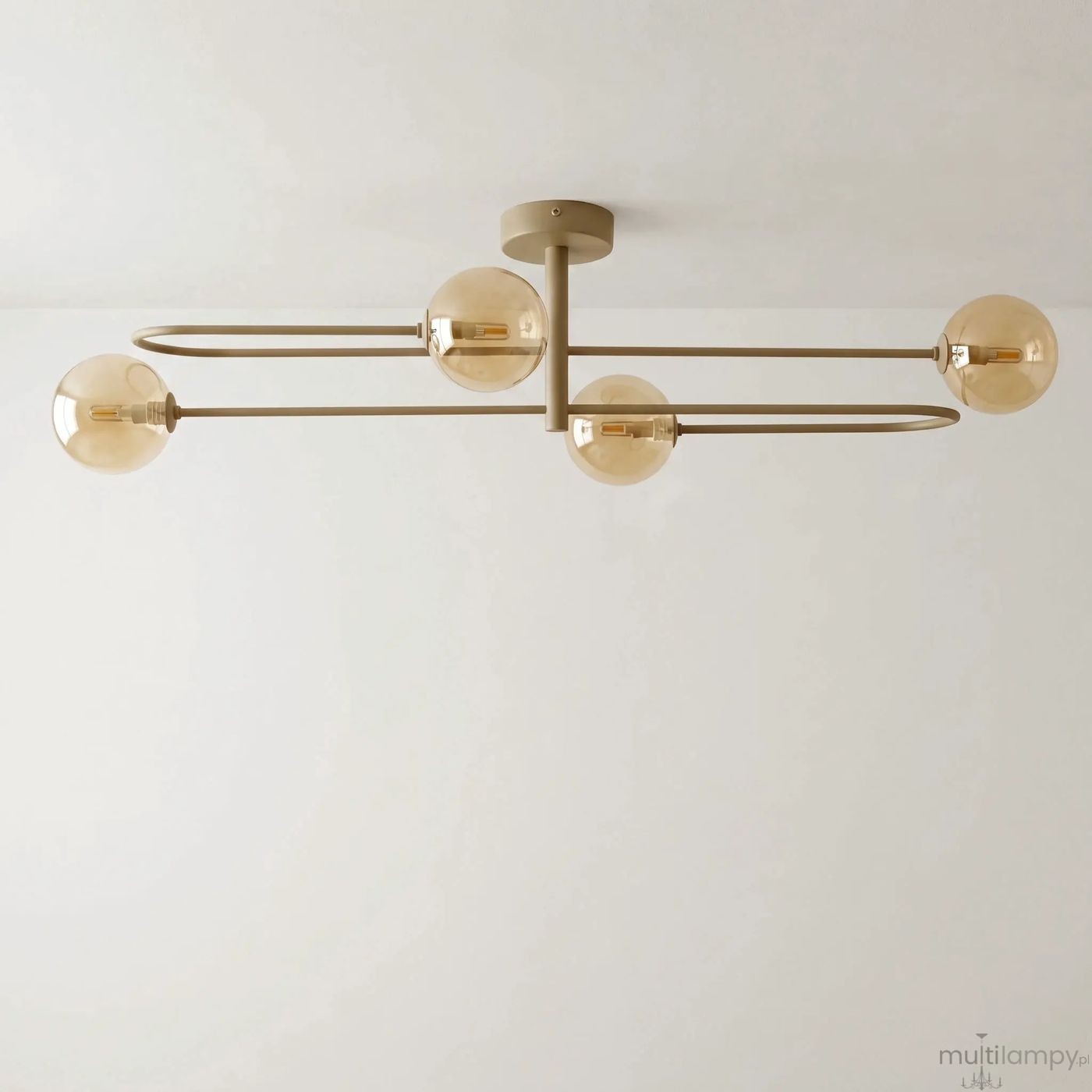 Spark lampa sufitowa 4xG9 beżowa bursztynowy K-5996
