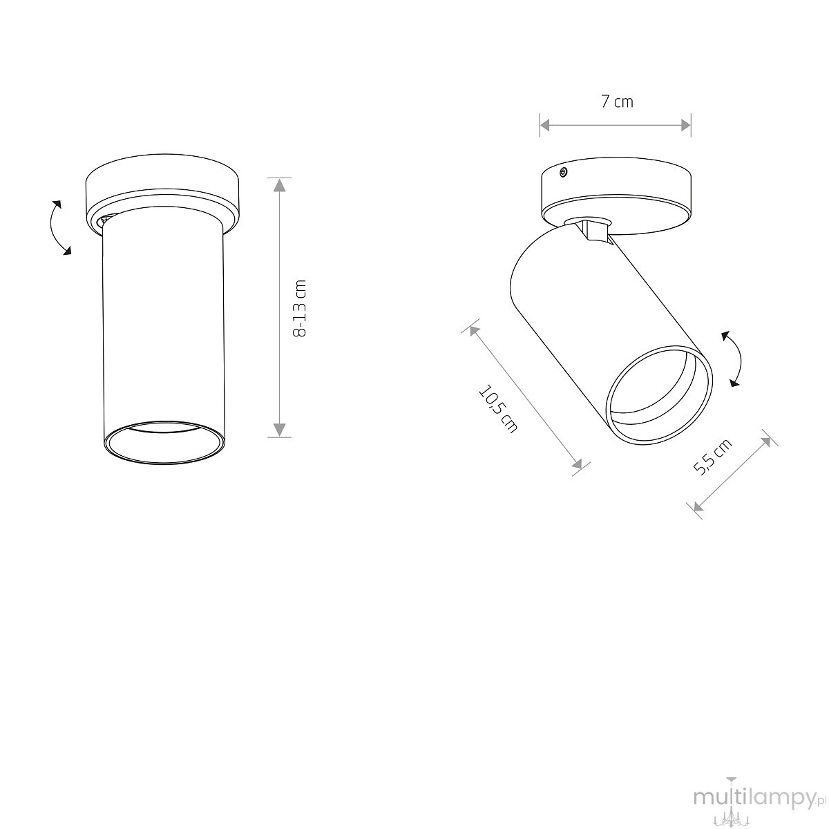 Mono lampa sufitowa (spot) 1xGU10 beżowa 12534