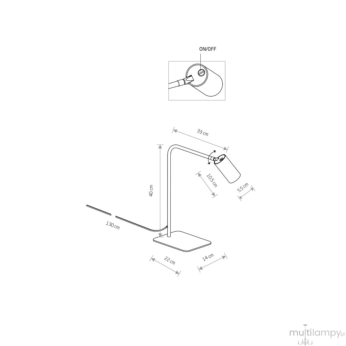 Mono lampa stołowa 1xGU10 beżowa 12535