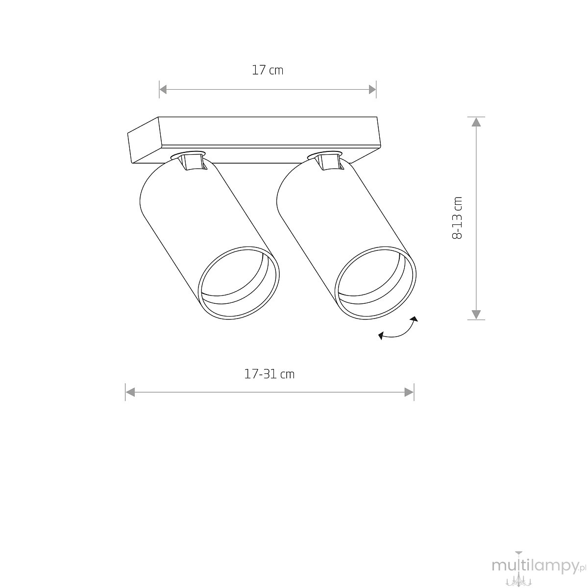 Mono lampa sufitowa (spot) 2xGU10 beżowa 12536