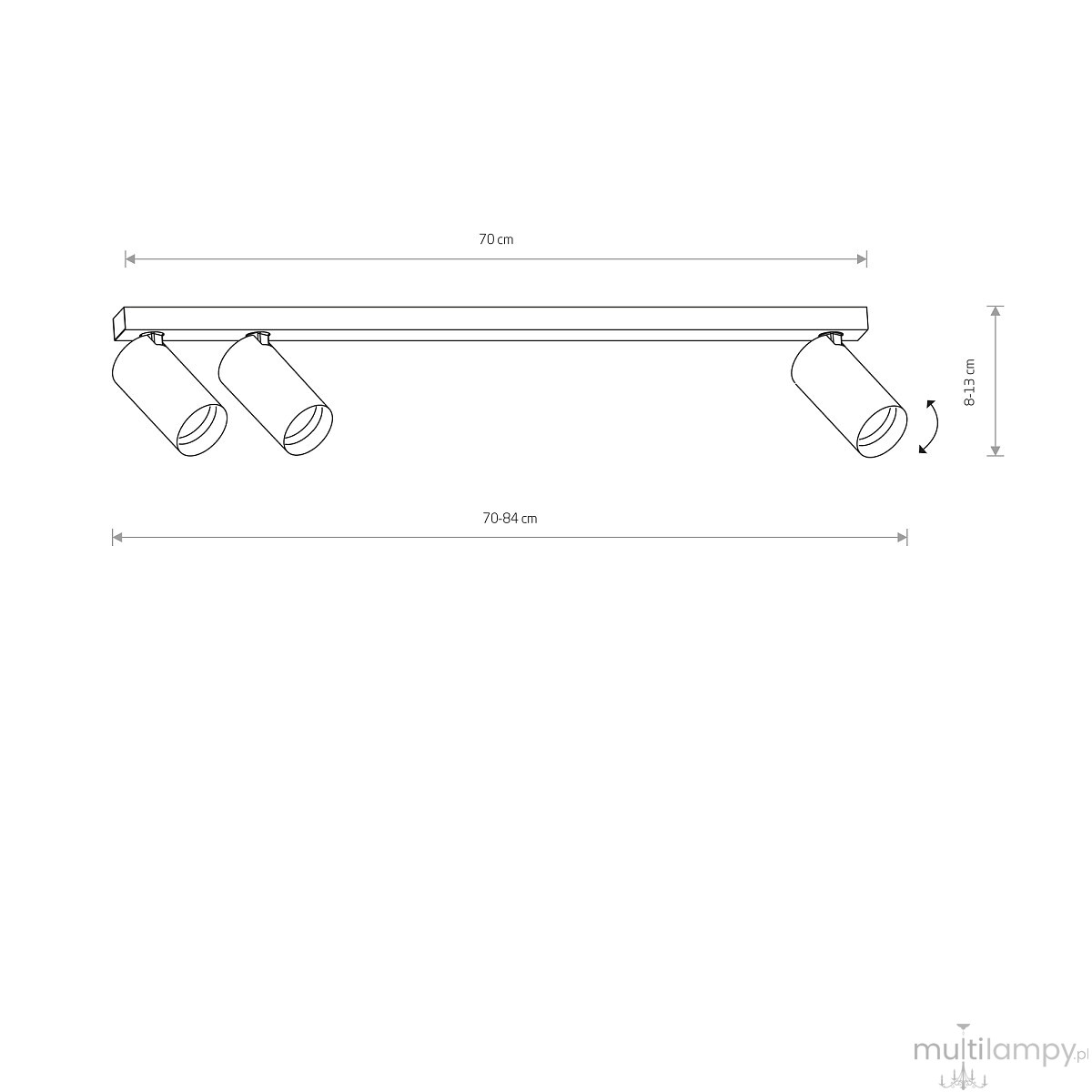 Mono lampa sufitowa (spot) 3xGU10 beżowa 12537