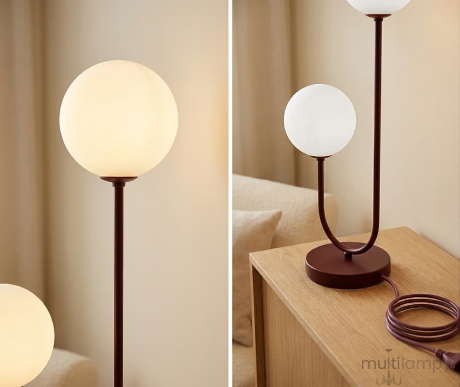 Balu lampka stołowa 2xG9 burgund biały K-6022