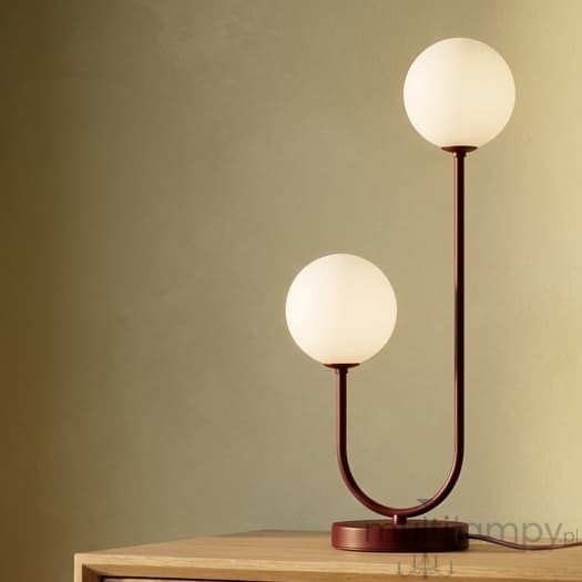 Balu lampka stołowa 2xG9 burgund biały K-6022