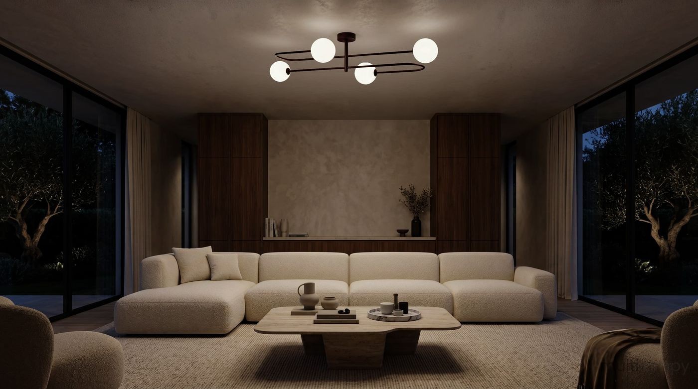 Balu lampa sufitowa 4xG9 burgund biały K-6021